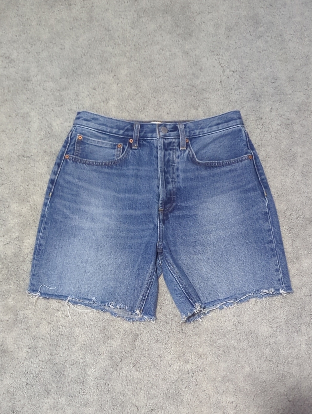 Denim Forum Medium Blue Joni Mid Length Short